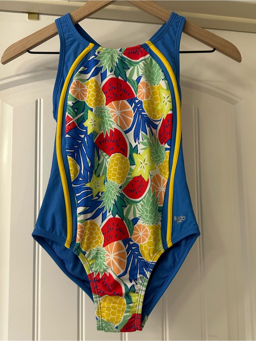 Speedo Tropical Fruit One-Piece Swimsuit Girls Size 10 NWT 🍍🍉